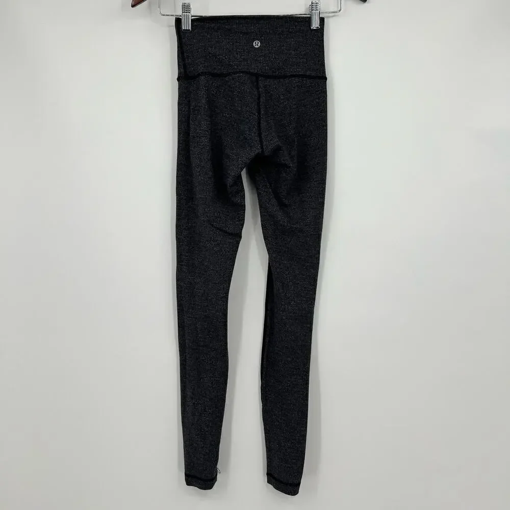 Lululemon Wunder Under High-Rise Tight Variegated Knit jacquard black size 2